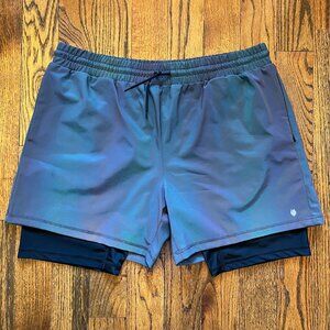 Flexliving Leg Day Active Shorts 5" Men's Size XXL Gray Reflective Drawstring